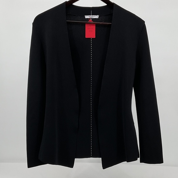 MM Lafleur Sweaters - M.MLaFleur Black Knit Sweater Jacket S Perforated Back